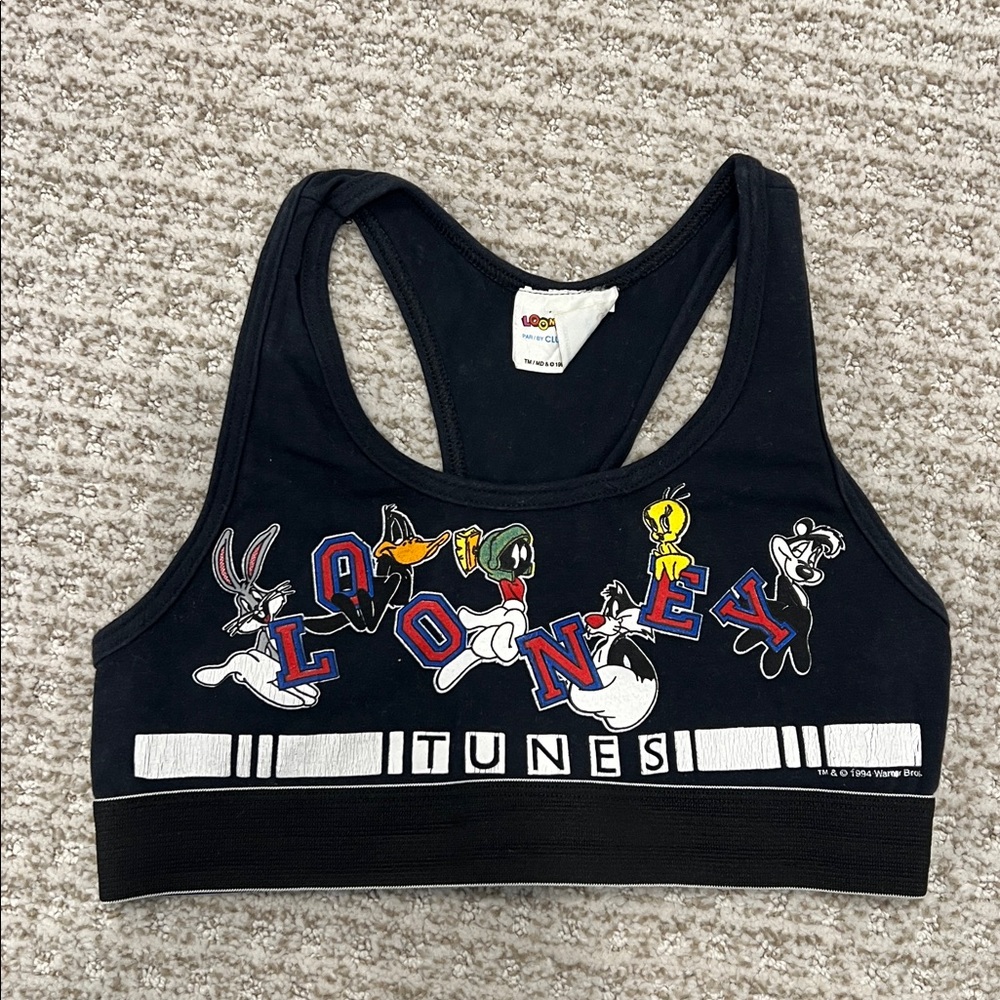 Warner Bros. Black Tank Top with Colorful Looney Tunes Logo